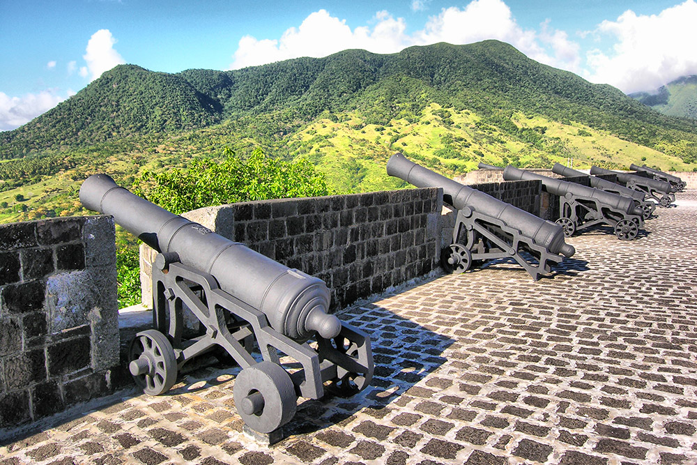 Historic cannons in St. Kitts & Nevis